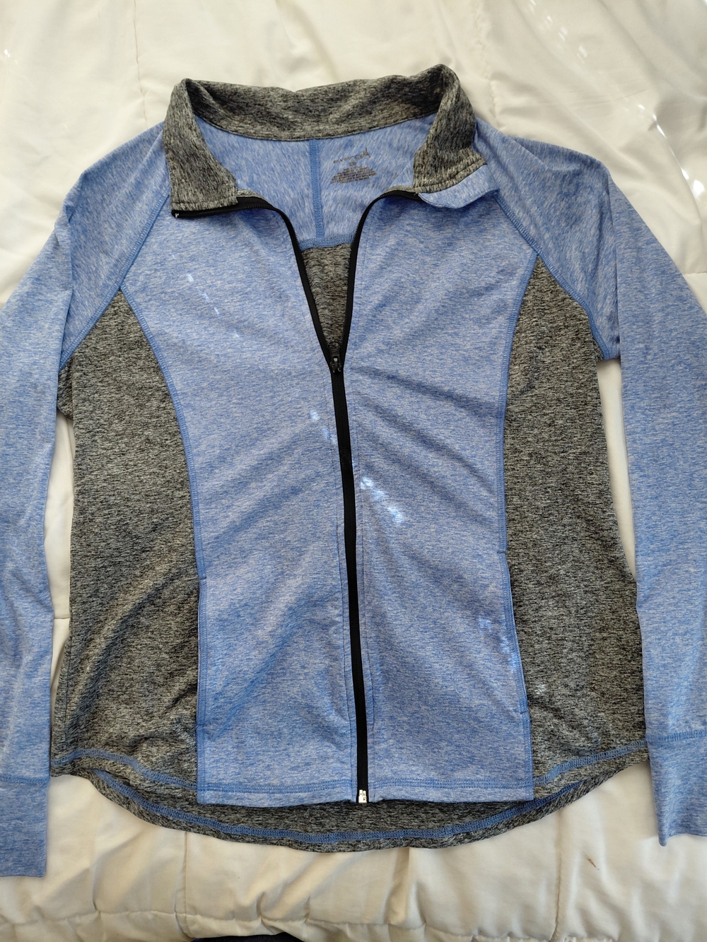 exertek Juniors Zip-Front Athletic Jacket - Light Blue & Gray
